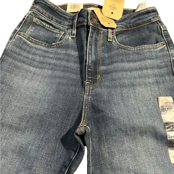 Levi's 721 High Rise Skinny Ankle Distressed Size 4 W 27 - Picture 5 of 9
